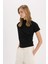 Slim Fit Dar Kesim Bisiklet Yaka Ribana Kısa Kollu Tişört E5905AX25SP 4