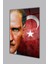 Atatürk Portre Türk Bayrağı Cam Tablo, " Vatanını En Çok Seven " Kurum Ofis Duvar Dekoru ,hediyelik 2
