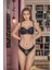 Simli Straplez Lotus Sütyen ve Slip Külot Takım Siyah (BRF31541) 1