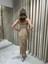 Kristal Işlemeli Midi Boy Slikon Askılı Abiye Elbise HT5902 5