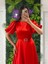 Yuvarlak Yaka balon Kollu Beli Seyyar Kemerli Kiloş Midi Yeni Sezon Abiye ELBISE DS1232 1232 2