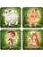 Çocuklar Için Eğitici ve Öğretici Ahşap 8 Li 4 Parçalı Hayvanlar Mini Puzzle Set 8'li Set 2 3