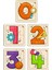 Çocuklar Için Eğitici ve Öğretici Ahşap 10'lu 4 Parçalı Rakamlar Mini Puzzle Set 4 2
