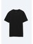 Siyah Bisiklet Yaka Pamuk Karışımlı T-Shirt 1