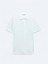 Beyaz Düz Polo Yaka Pamuk T-Shirt 1