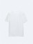 Beyaz Bisiklet Yaka Pamuk Karışımlı T-Shirt 1