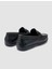 %100 Hakiki Deri Siyah Toka Detaylı Erkek Loafer 3