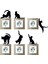 6'lı Priz Kedi Sticker Set Siyah Etiket Duvar Sticker 1