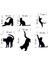 6'lı Priz Kedi Sticker Set Siyah Etiket Duvar Sticker 2