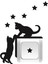 Priz Kedi Sticker Set Siyah Kedi Yıldız Etiket Duvar Sticker 1
