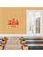 Yoga Duruşları ve Yin Yanglar Dekoratif Duvar Sticker, Çıkartma, Etiket Kırmızı 1