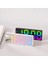 Rgb Renkli LED Ayna Tasarımlı Dekoratif Ses Kontrollü Dijital Termometre Saat Alarm Çalar Saat 1