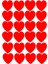 Kırmızı Kalp Sticker 24 Adet 5 x 5 cm 1