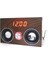 LED Işıklı Ahşap Dijital Masa Saati 2 Li Hoparlör (Ebat: 21 cm x 13 cm ) 1