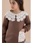 Açık Kahve Dantel Yakalı Şardonlu Kız Çocuk Eşofman Takımı 20252 4