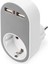 Evrensel Priz ve USB Yuvaya Sahip Şarj Adaptörü (2 x USB-A)&lt;br&gt;Digitus Universal USB Plug-in Charger with 2 x USB-A Sockets and Integrated Socket 1