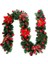 9 Feet Garland Noel Süslemeleri Ön Kapı Için Meyveler ve Çam Kozalakları ile Yapay Çelenk Yeşil + Kırmızı (Yurt Dışından) 1