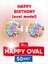 Oval Bayrak Içi Happy Birtdayyazılı Pastakürdanı 1