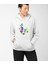 Puzzle Face Baskı Kapüşonlu Sweatshirt Kadın 1