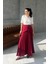 Bordo Pinterest Iki Parçalı Pileli Etek 1