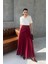 Bordo Pinterest Iki Parçalı Pileli Etek 2