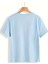 Kadın Çiçek ve Bisiklet Baskılı Bebe Mavisi T-Shirt Oversize Salaş 1