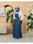 2210-DENIM Efsanem Mevlana Salopet Koyu Mavi 4