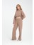 Pamuklu Boğazlı Crop Sweatshirt + Pamuklu Pantolon Takım 5