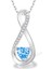Swarovski Zirconia Kalp ve Sonsuzluk Kadın Kolye 925K Gerçek Gümüş Londan Blue Zirconia 1