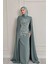 Mint - Yeşili Krep Pelerinli T. Abiye 4991 3