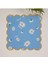 Mavi Zemin Papatya Desenli Nakış Kenar Kumaş Kokteyl Peçetesi 1 Adet 1