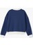 Polo Yaka Düğmeli Kolej Baskılı Şerit Detaylı Oversize Sweatshirt 2