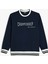 Bisiklet Yaka Pamuk Karışımlı Şerit Detaylı Slogan Baskılı Sweatshirt 3