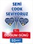 Mavi Kalp Içi Doğum Günün Kutlu Olsun Yazılı Pasta Servis Kürdanı 1