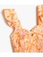 Keten Crop Bluz Kolsuz Çiçekli Gipe Detaylı 3