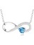 Swarovski Zirconia Kalp ve Sonsuzluk Kadın Kolye 925K Gerçek Gümüş Londan Blue Zirconia 1
