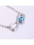 Swarovski Zirconia Kalp ve Sonsuzluk Kadın Kolye 925K Gerçek Gümüş Londan Blue Zirconia 2