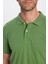 Erkek Slim Fit Dar Kesim Pamuklu Yumuşak Dokulu Serin Tutan Kumaş Düz Pike Yeşil Polo Yaka Tişört 3
