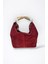 Hakiki Süet Deri Metal Tutma Saplı Bordo Renkli Kadın El ve Omuz Çantası 1