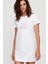 Yalnız Teddy Beyaz Kısa Kollu Penye T-Shirt Elbise 1