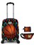 Turuncu Basketbol Erkek Çocuk Valiz Bel Çantası ve Bozuk Para Cüzdan Seti 1