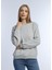 Kadın 3 Iplik Şardonsuz Bisiklet Yaka Sweatshirt Gri Melanj 1