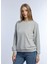 Kadın 3 Iplik Şardonsuz Bisiklet Yaka Sweatshirt Gri Melanj 3