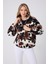 Kadın Fermuar Yaka Peluş Sweatshirt Siyah 1