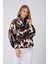 Kadın Fermuar Yaka Peluş Sweatshirt Siyah 3