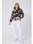 Kadın Fermuar Yaka Peluş Sweatshirt Siyah 4
