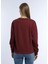 Kadın 3 Iplik Şardonsuz Bisiklet Yaka Sweatshirt Bordo 4