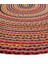 Milda 120 Multi Jüt Hasırlı El Örgüsü Çift Taraflı Kilim Renkli Oval Jüt Halı 4