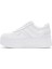 Kadın Beyaz Bağcıklı Kalın Tabanlı Deri Sneaker 25SFD370718 2