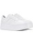 Kadın Beyaz Bağcıklı Kalın Tabanlı Deri Sneaker 25SFD370718 3